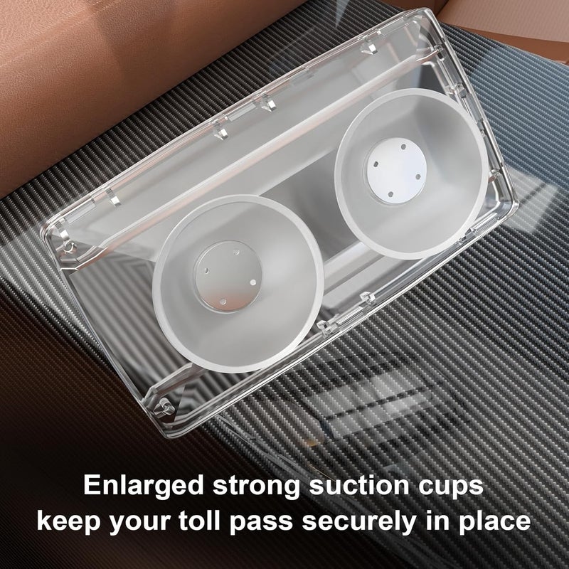 FLLIK EZ Pass Holder for Windshield. Ezpass with Strong Suction Cups. Toll Pass Transponder iPass Holder. (Clear, 1Pack) - Image 2